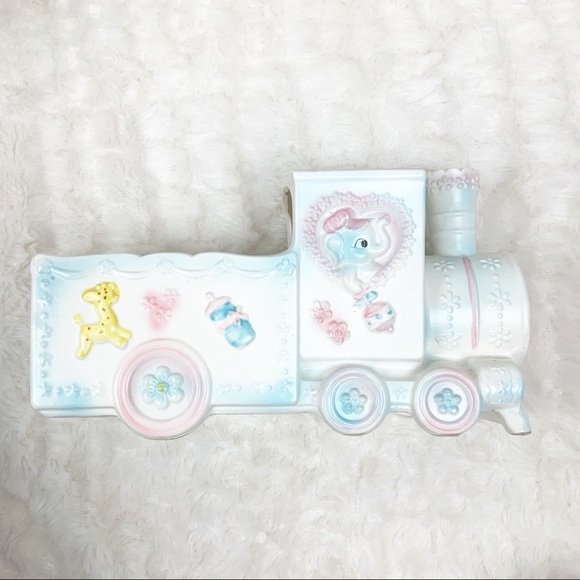 Vintage Relpo Train planter pastel baby nursery elephant - Picture 3 of 16
